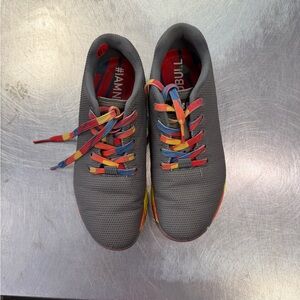 NOBULL Gray Athletic Shoes with Multicolor Laces